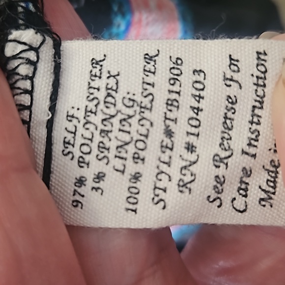 MINE Black Floral Multi Color Elastic Waist Halter Blouse L - Picture 4 of 7